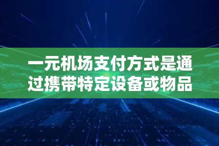 一元机场支付方式是通过携带特定设备或物品，使用手机、电子钱包或半透明纸条来支付费用。以下是详细的步骤说明